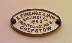 
'E Finch & Co Limtd Engineers & Ironfounders Chepstow 1892' on Chepstow Station footbridge, July 2021, © Photo courtesy of Tim Dowd