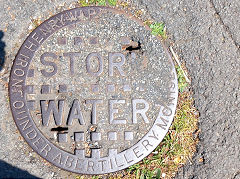 
'Henry Ward Williams Ironfounder Abertillery Mon 1920s Storm Water', found at Hafodyrynys, © Photo courtesy of Martyn Davies, July 2023