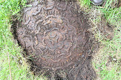 
'Stanton and Staveley Ductile 600 Circular Trojan Grade B BS 497', found at Waunllapria, Mon