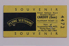 
'Flying Scotsman' souvenir platform ticket, 18 March 1964