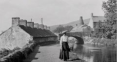 
Nantgarw China Works from the canal bank with Mrs A C Cox,© Photo courtesy of Unknown Source