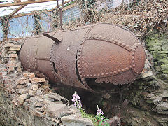 
Nantgarw China Works egg-ended boiler, possibly made by Neath Abbey Ironworks, August 2021