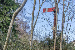 
Signal at Rhymney Cottages, Rhymney Railway, Taffs Well, February 2016