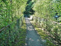 
The Merthyr Tramroad (or Pen-y-darren Tramroad) looking South over Victoria Bridge, Quakers Yard, September 2012