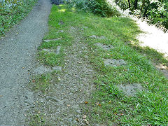 
The Merthyr Tramroad (or Pen-y-darren Tramroad) sleepers, Edwardsville, September 2012