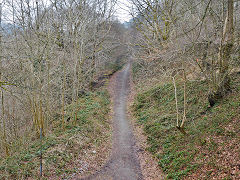 
The Merthyr Tramroad (or Pen-y-darren Tramroad) looking North at Pont-y-gwaith Lane, March 2013