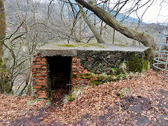 
WW2 pillbox overlooking the River Taff, Pont-y-gwaith, March 2013