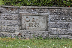 
Glynneath Gunpowder factory, 'C&H 1863' headstone, April 2017