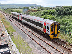 
'158 828' approaching Tywyn Station, June 2021