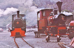 
Un-numbered Jung 7509 of 1937 and OK at the workshops, Llanberis Lake Railway, October 1974