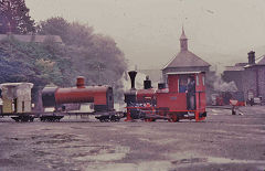 
OK and boiler at the workshops, Llanberis Lake Railway, October 1974