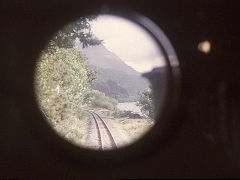 
View from footplate, Llanberis Lake Railway, October 1974