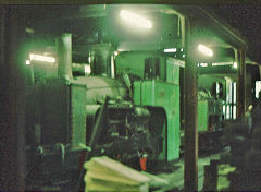 
SMR shed and two locos, Llanberis, October 1974