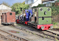 
'Talyllyn' and 'Dolgoch' at Pendre, Talyllyn Railway, October 2024