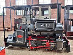 
'Wren', a Kerr, Stuart contractors loco, at the Vale of Rheidol Museum, October 2024