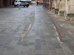 
Embedded trackwork at Gloucester Docks, April 2024