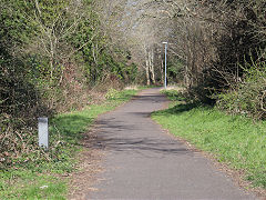 
The SDJR trackbed from Midsomer Norton Station towards Radstock, March 2022