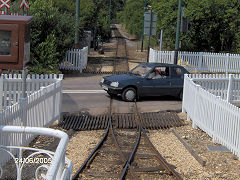 
Seaton Tramway, the level crossing, June 2005