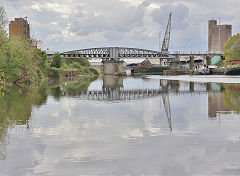The high-level swingbridge at Sharpness, April 2018