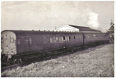 
30111 at Wareham Station on the Swanage branch train, April 1963