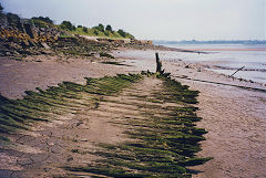 
Hulk of the 'Onyx' built in 1900 and beached in 1955, Lydney Harbour, June 2003