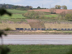 
The 'Tesco' train heads for Wales near Purton, April 2025