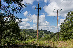 
'West Gloucestershire Power Co' metal pylon at Waterloo taking electricity to Lydbrook from Norchard Power Station