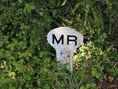 'MR', Midland Railway boundary post at the edge of the site, July 2025