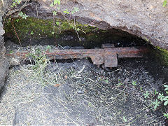 Buried rails at New Pit, Brandy Bottom, July 2025