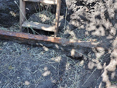 Buried rails at New Pit, Brandy Bottom, July 2025