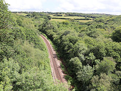 
Treffry's Viaduct, Newquay branch looking North, June 2023