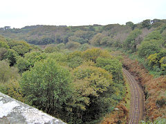
Newquay branch to the South of Treffrys Viaduct, Luxulyan, October 2005