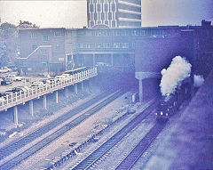 
6000 'King George V' on its first trip since restoration, Ealing Broadway, October 1971