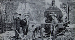 
'Scaldwell' in steam, being inched into the shed, 1964, © Photo courtesy of 'Brockham Museum News' and A W Deller