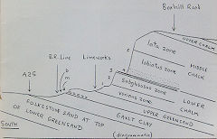 
A geological section through Brockham Limeworks, © Photo courtesy of 'Brockham Museum News' contributors