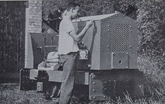 
John Langley puts the finishing touches to 'Monty', 9 September 1969, © Photo courtesy of 'Brockham Museum News' and Tony Deller
