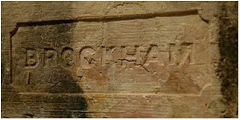 
A 'Brockham' brick from Brockham brickworks, © Photo courtesy of brockhamhistory.org
