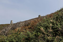 
Two chimneys, Little Sark Silver Mine, September 2014