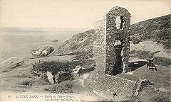 
A historical view of the engine house and pump shaft, Little Sark Silver Mine