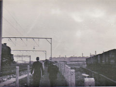 
almost 45187 passing Crewe shed, May 1962