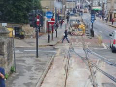 
Maintenance work on the Middlewood tram line, Sheffield, August 2023