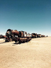
Colchani salt flats locomotive graveyard, Bolivia  © Photo courtesy of Emma Jenkins