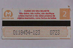 
Rio Metro ticket, September 2008