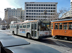 
Market Street trolleybus 5477, San Fransisco, January 2013