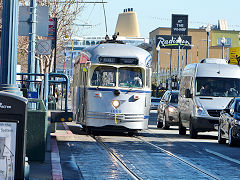 
1060 in Philadelphia livery at Fishermans Wharf, San Fransisco, January 2013