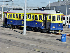 
130, an original SF Muni car<br>at Bilboa Park depot, San Fransisco, January 2013