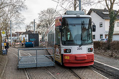 
Tram '206' at Mainz, Germany, February 2019