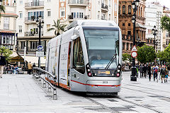 
Tram No 303 at Seville, Spain, May 2016