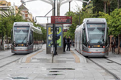 
Trams 303 and 304 at Seville, Spain, May 2016