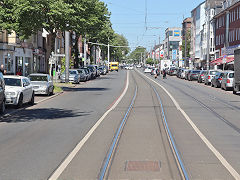 
Bremen tramway along the line, Germany, May 2024